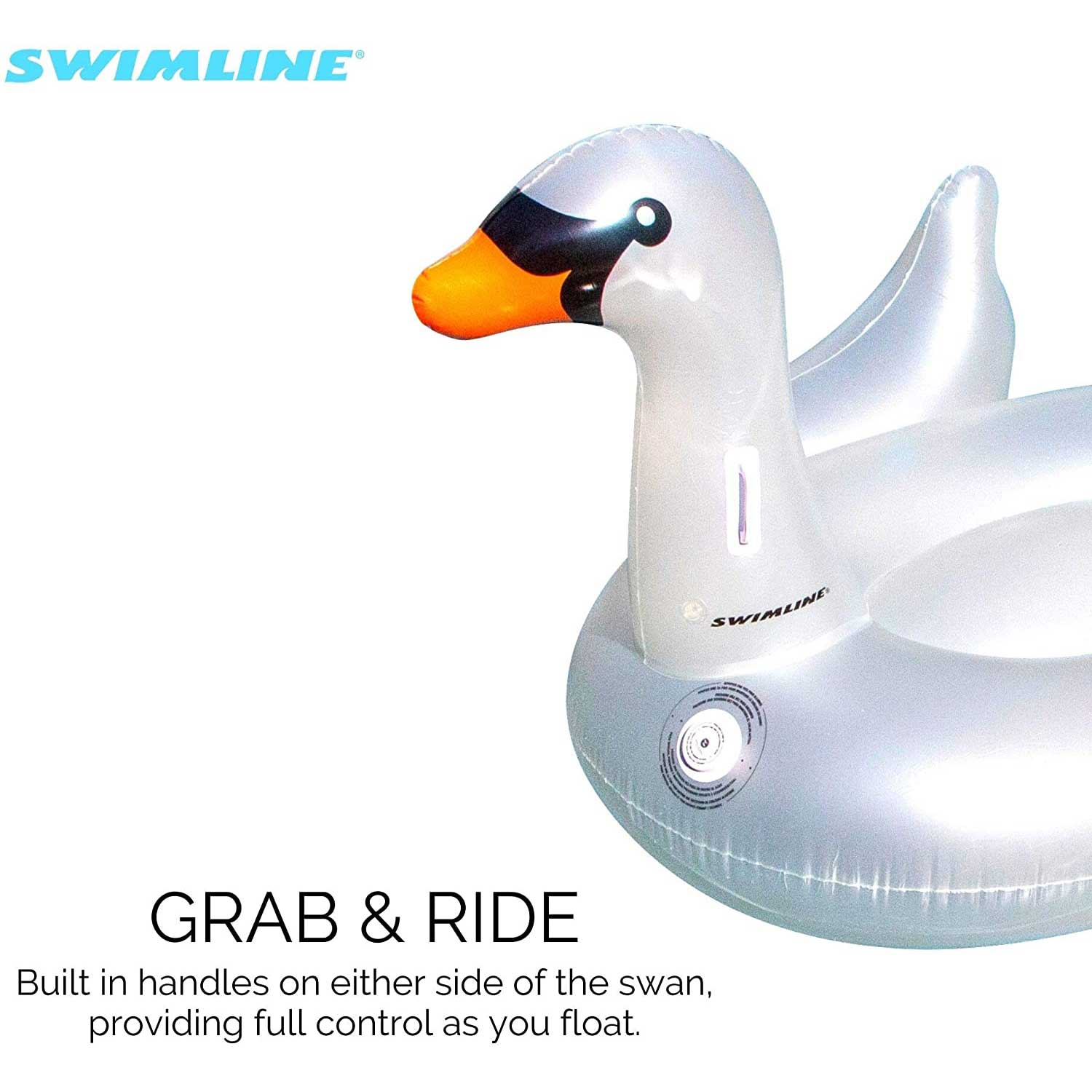 Giant Inflatable LED Light-Up Swan Pool Raft